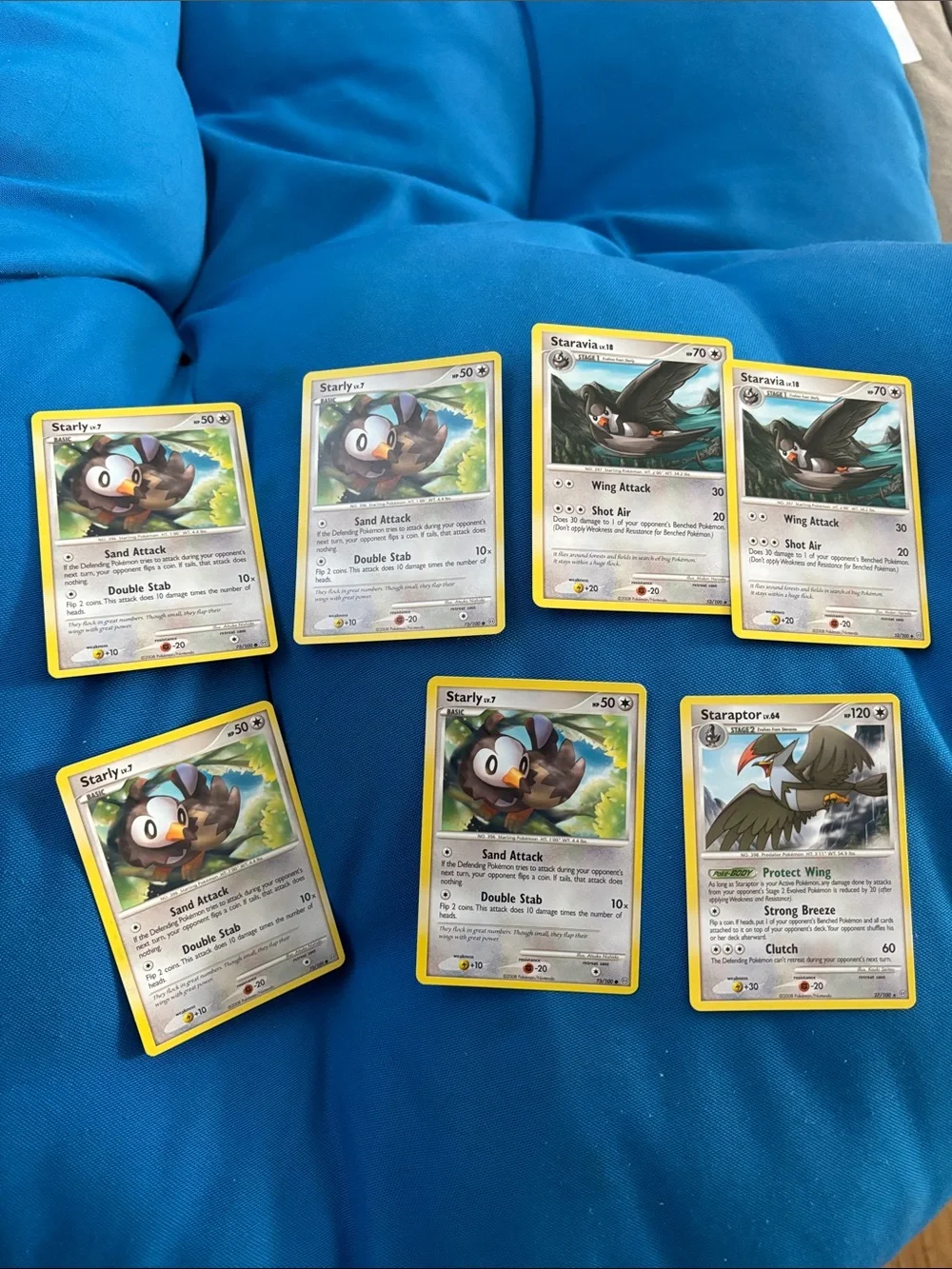 Pokémon Cards Starly Staravia Staraptor HP 50 70 120 Common Type Pokemon NWOTS